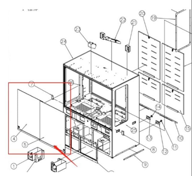 R&M FRONT GLASS DOOR COMPONENT ONLY (LHM-876)